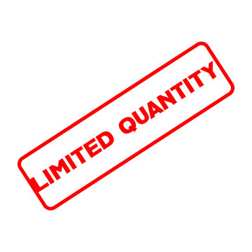 Limited Quantity red rubber stamp isolated on white background