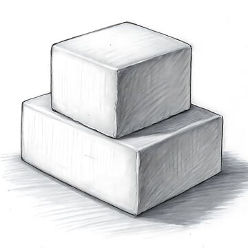 Two stacked gray cuboid blocks illustration