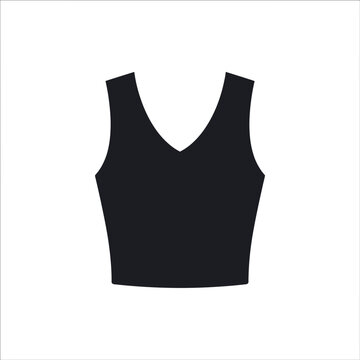 Black sleeveless cropped top against plain background