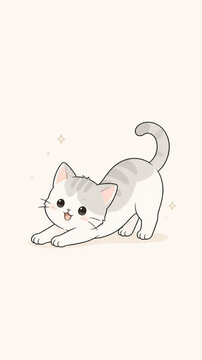 Playful Waving Cat - 17