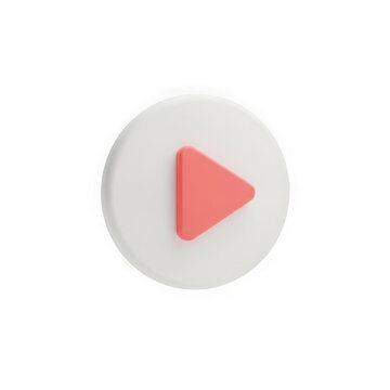 Red play button icon on white circle