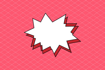 Comic speech bubble frame on pink halftone background for superhero text announcements. © SAYEMART