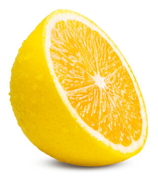 Yellow Orange isolated on white background, Orange fruit with clipping path, High resolution for beverage marketing, citrus-flavored product branding, and premium food packaging.