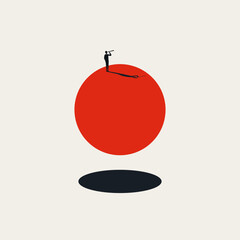 Fototapeta na wymiar Corporate business vision vector concept. Symbol of strategic foresight, management ambition, future opportunity and market leadership. Minimal design eps10 illustration.