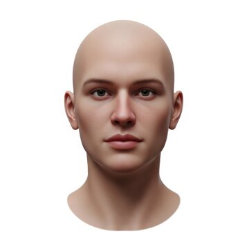 Bald man neutral expression portrait