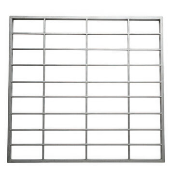 Metal grid frame with rectangular sections