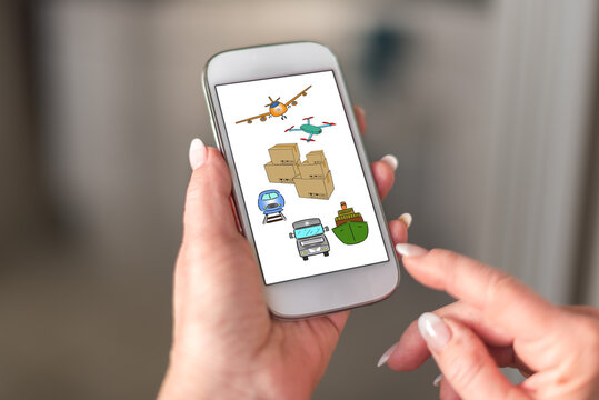 Transportation concept on a smartphone