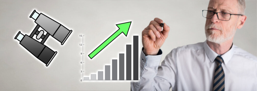 Businessman drawing business perspective concept