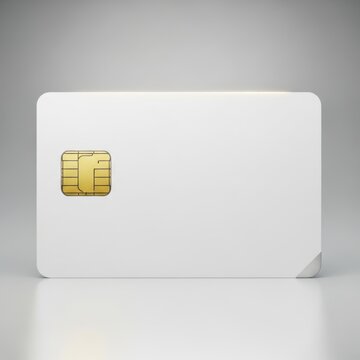 Gold sim card on white background