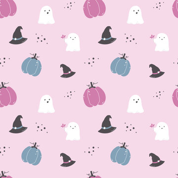 Halloween seamless pattern for background, wallpaper, textile print