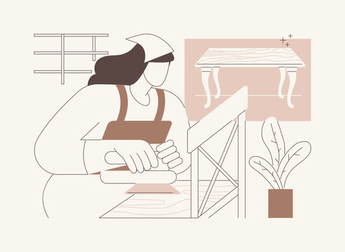 Old wood restoration isolated cartoon vector illustrations.