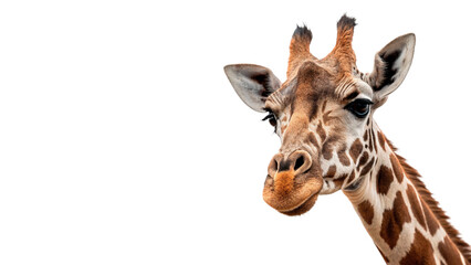 Close up portrait of beautiful giraffe head isolated on transparent background © Samuel Sutton