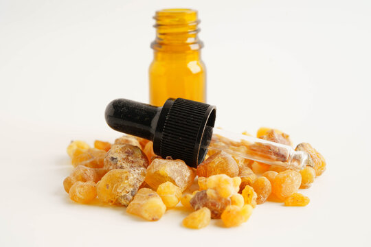 Frankincense or olibanum aromatic resin used in incense and perfumes.