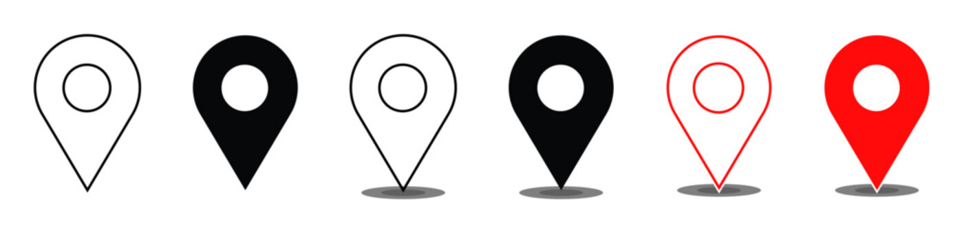 Map marker icon isolated on white background.