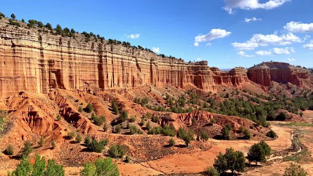 Red Clay Canyon Cliffs and Rock Formations in Rambla del Barrachina Teruel Spain
