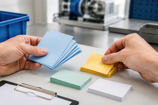 sorting maintenance cards by color