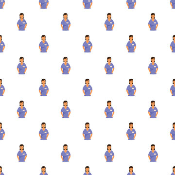 Healthcare worker repetitive illustration creating a uniform pattern for medical themes