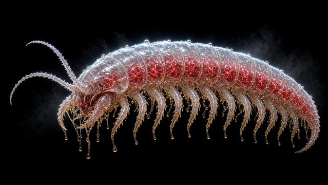 Glow isopod specimen illustration for upcoming predictable event highlighting biodiversity and environmental research