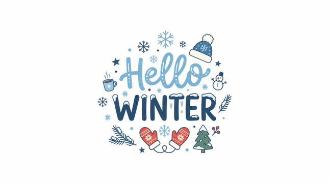 hello winter vector wallpaper