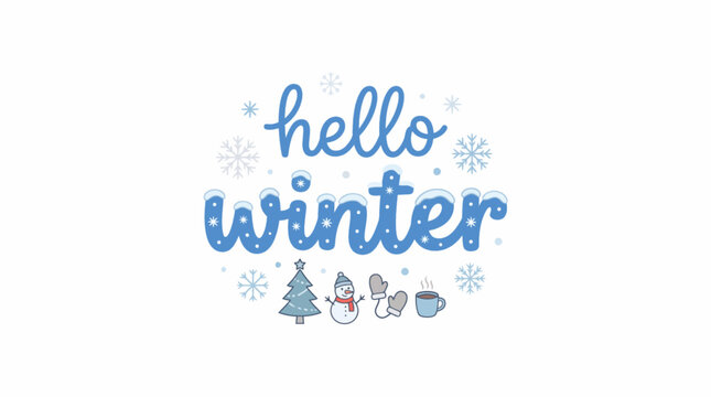 hello winter vector wallpaper