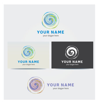 Logo Psychologie, Ic&ocirc;ne, Spirale, Cercle, Vortex, Logo pour Soci&eacute;t&eacute; Charte Graphique, Mod&egrave;le de Carte de Visite en plusieurs Couleurs