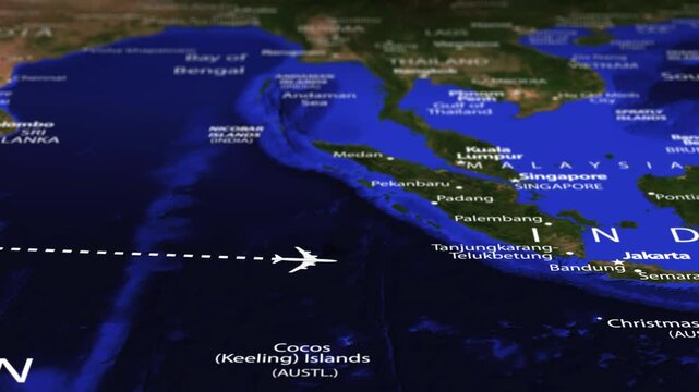 Flight From Nairobi KENYA to Dili EAST TIMOR with flag pins