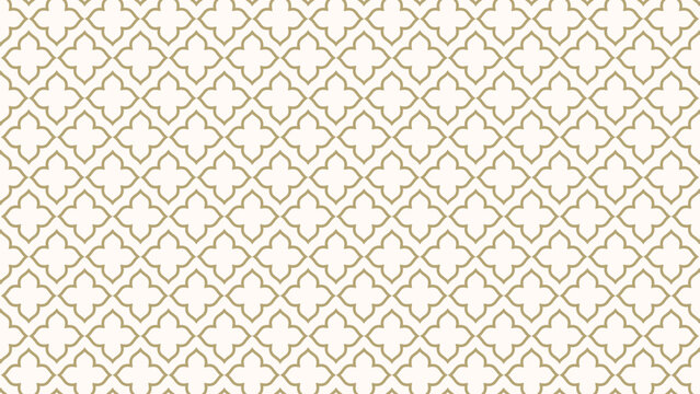 Cream and beige quatrefoil lattice repeating ornamental pattern backdrop surface