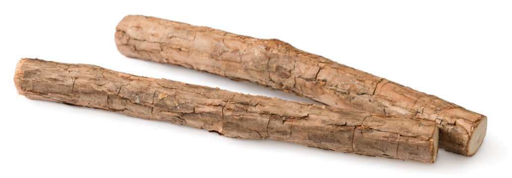 Silvervine sticks isolated on white background.