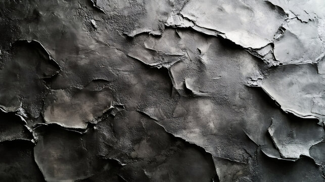 Dark textured grunge wall background with peeling plaster