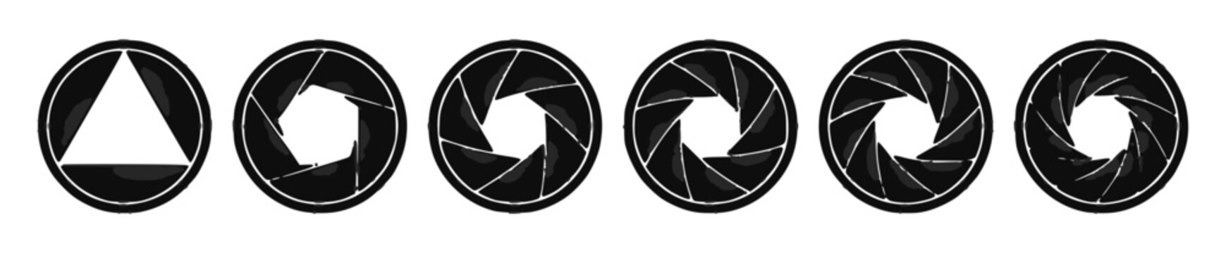 Camera aperture vector icons arr&hellip; set with simple line art design featuring line art, illustrations, graphic resources with vector and design elements