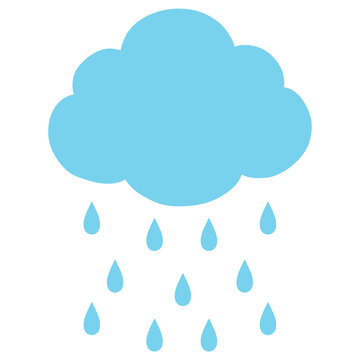cartoon illustration of a rain cloud and rain