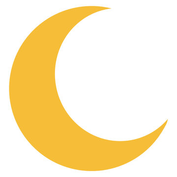 Illustration of a yellow crescent moon icon 