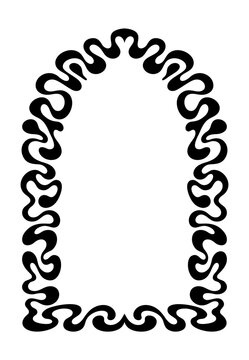 Fluid Wavy Neo Tribal Arch Frame with Thick Organic Black Curves