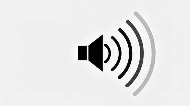 Black speaker icon with sound waves for digital video media player volume interface
