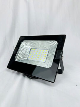 Large rectangular LED floodlight unit, featuring a heavy-duty black aluminum casing and a tempered glass lens