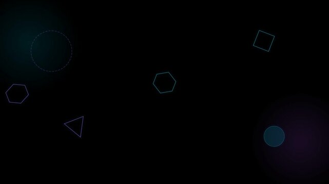 Abstract geometric shapes on a dark gradient background