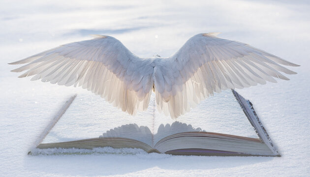 open book with wings