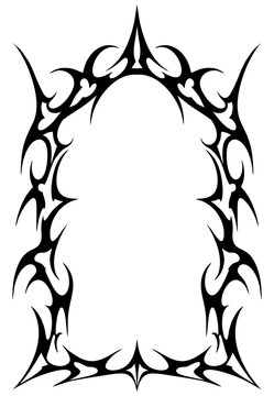 Aggressive Curved Neo Tribal Arch Frame Vector