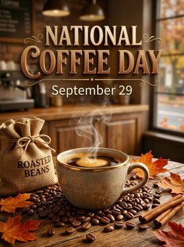 National Coffee Day September 29 Steaming Cup Cafe Still Life