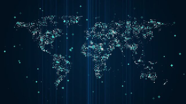 World Map Digital Technologic concept for technology on dark background