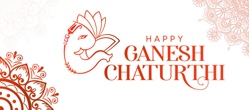 Happy Ganesh Chaturthi Festival Background Design and Greeting Card. Birthday of Lord Ganesh Celebration and Creative Poster Vector Illustration.