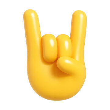 PNG Yellow hand rock gesture
