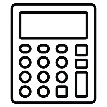 Minimalist Calculator Lineart Vector Icon Featuring A Simple Digital Device Design Isolated On A Transparent Background