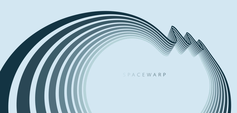 Abstract background with curve lines in perspective, vector wallpaper with stripes dreamy vanishing emotion, smooth and flexible lines design.