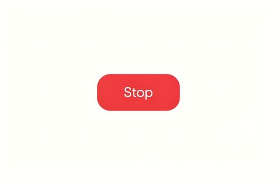 Rounded Red Stop Application Button