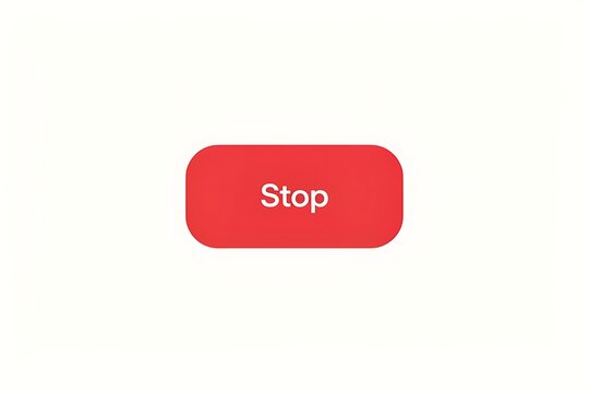 Red Stop UI Rounded Button