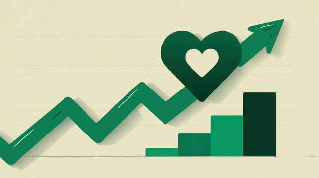 Growth chart with heart symbol