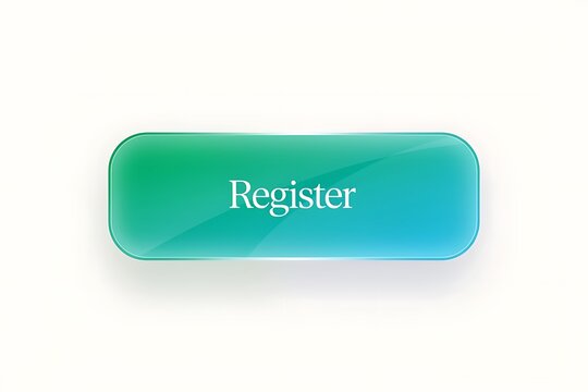 Polished Teal and Green Gradient Register UI Button Glass Effect