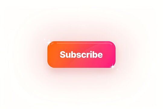 Vibrant Orange and Pink Gradient Subscribe Button with Sparkles