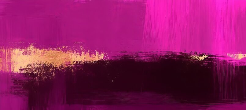 Abstract oil painting background featuring artistic pink purple and gold brushstroke texture design